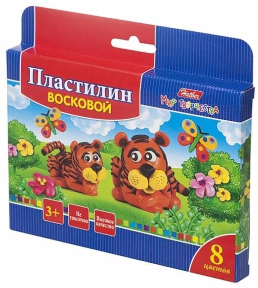 Пластилин восковой Забавные зверята, 8 цветов, со стеком Пластилин восковой Забавные зверята, 8 цветов, со стеком