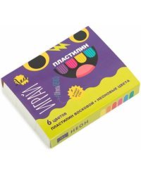 Пластилин восковой Играй, 6 неоновых цветов