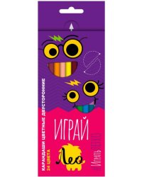 Карандаши цветные Играй, 12 штук, 24 цвета, двусторонние