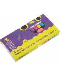 Пластилин восковой Играй, 10 неоновых цветов