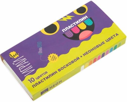 Пластилин восковой Играй, 10 неоновых цветов