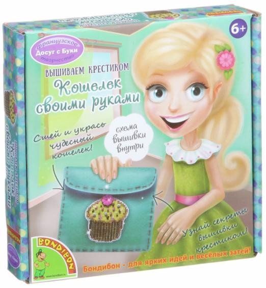 Набор Вышиваем крестиком. Кошелек. Пирожное