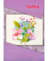 Папка для рисования Нежные цветы, А4, 10 листов
