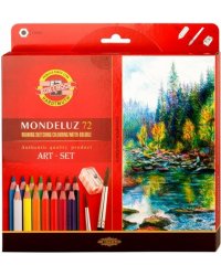 Карандаши акварельные Mondeluz Nature, 72 цвета, с кистью и точилкой
