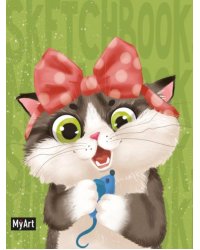Скетчбук. Котик с бантиком