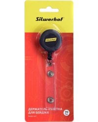 Рулетка для бейджа (70 см, черная) (380004-00)