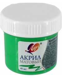 Краска акриловая матовая, зеленая светлая, 40 мл