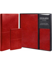 Подарочный набор. Записная книжка Сариф. Красный, А5+, 120 листов, клетка + обложка для паспорта