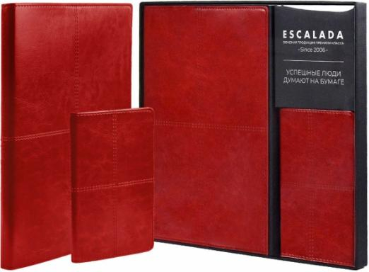 Подарочный набор. Записная книжка Сариф. Красный, А5+, 120 листов, клетка + обложка для паспорта