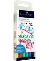 Ручки капиллярные Lettering, 6 пастельных цветов