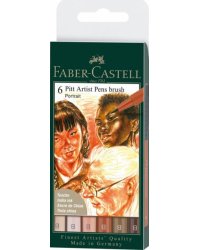 Ручки капиллярные Brush Portrait, 6 цветов