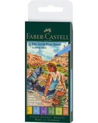 Ручки капиллярные Brush Summer, 6 цветов