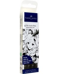 Ручки капиллярные Manga, черные, 4 штуки