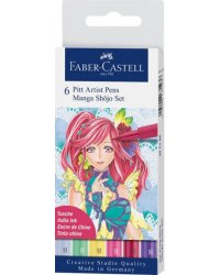 Ручки капиллярные Brush Manga Shojo, 6 цветов