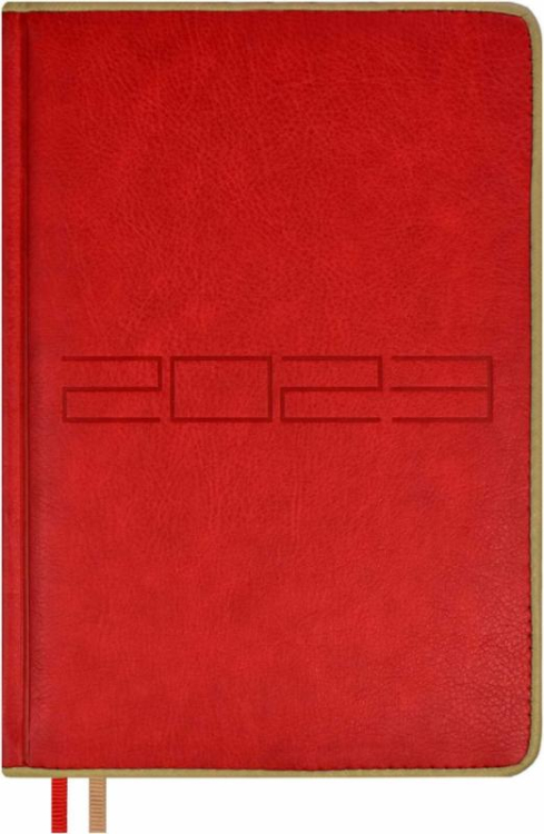 Ежедневник датированный на 2023 год. Шеврет. Красный, 176 листов, А5