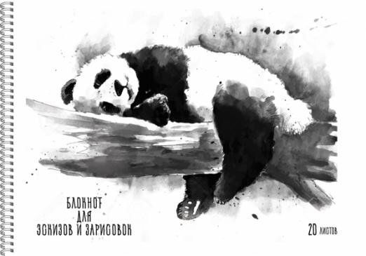 Блокнот для эскизов и зарисовок Панда, А4, 20 листов