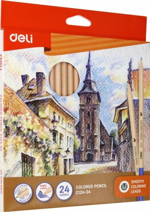 Цветные карандаши 12 цветов Карандаши цветные, 24 цвета