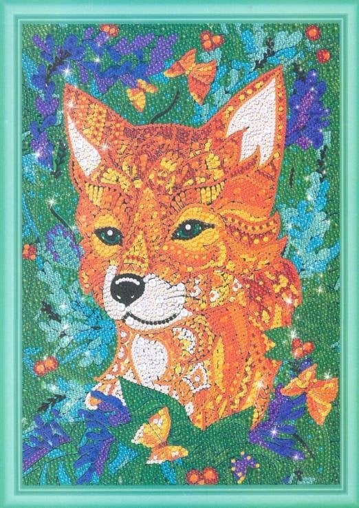 Мозаика разноразмерная на подрамнике Алмазная мозаика. Хитрая лисица, разноразмерная