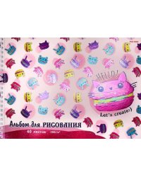 Альбом для рисования Коты-пончики, А4, 40 листов