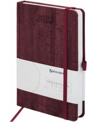 Ежедневник датированный на 2023 год Wood, бордовый, А5