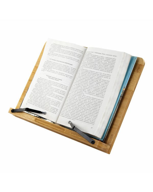 Подставка для книг и планшетов большая бамбуковая "Brauberg", 34х24 см, регулируемый угол