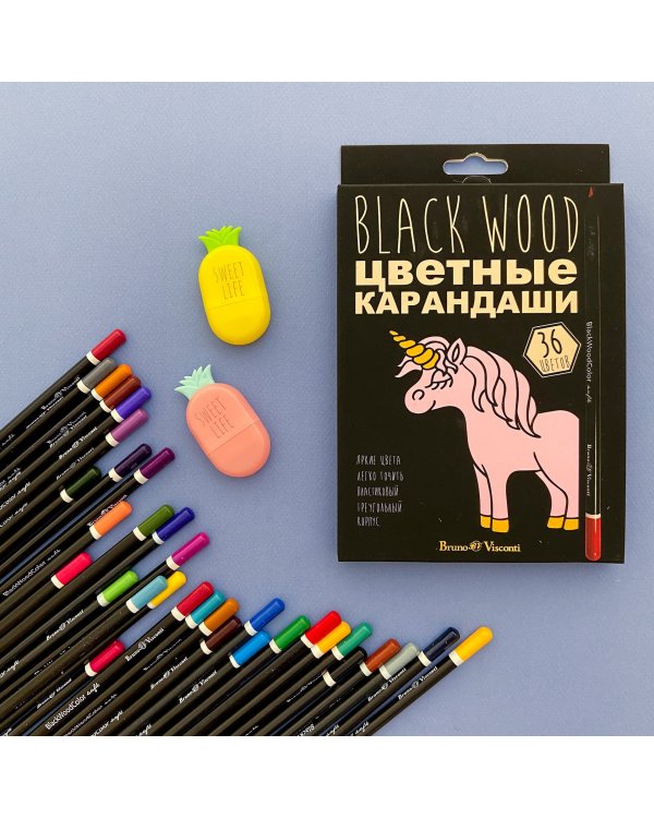 Карандаши цветные "Blackwood color", 36 цветов
