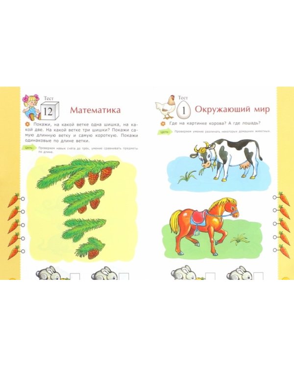 Тесты для определения развития ребенка. Математика. Окружающий мир. 2+. ФГОС ДО