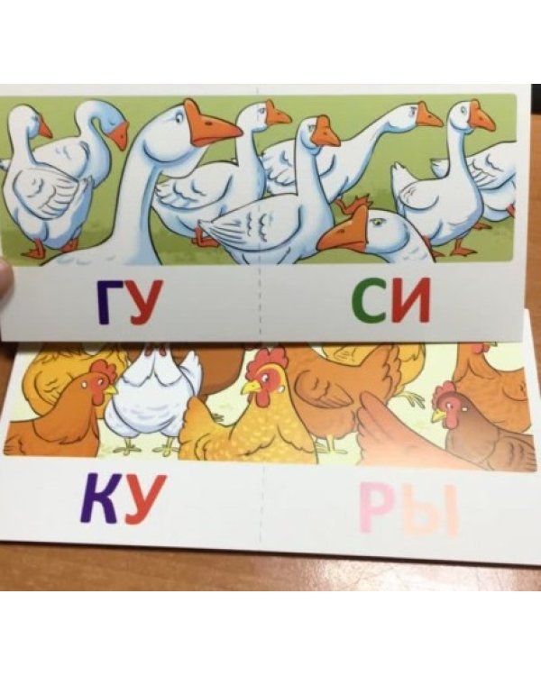 Набор карточек с рисунками. Читаем по слогам. Двухсложные слова. Для детей 4-7 лет