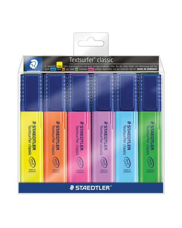 Текстмаркеры "Textsurfer classic", 6 цветов, 1-5 мм