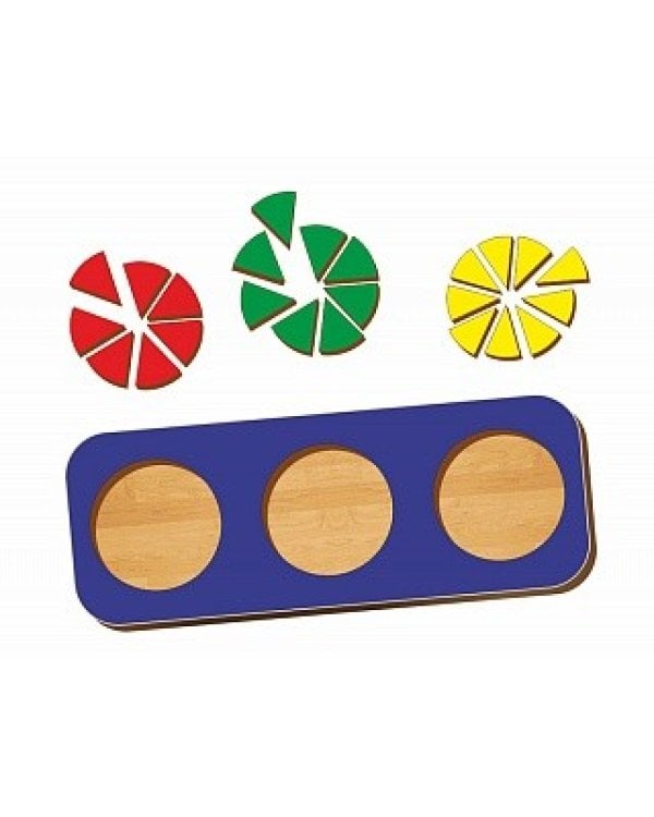 Дополнительное изображение книги «Рамка-вкладыш "Дроби. 3 круга. Уровень 2"»