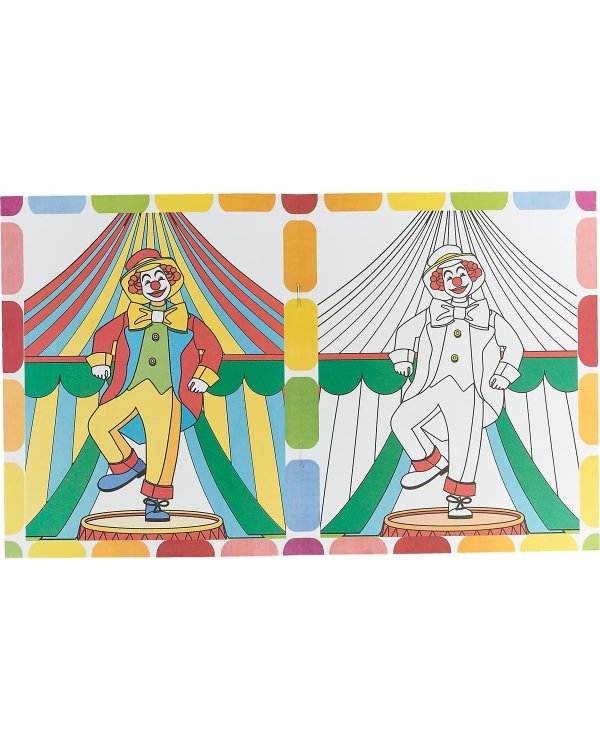 Раскрась по образцу. Веселый цирк