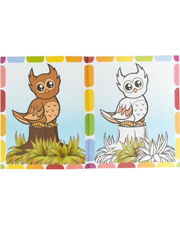 Раскрась по образцу. Лесные малыши