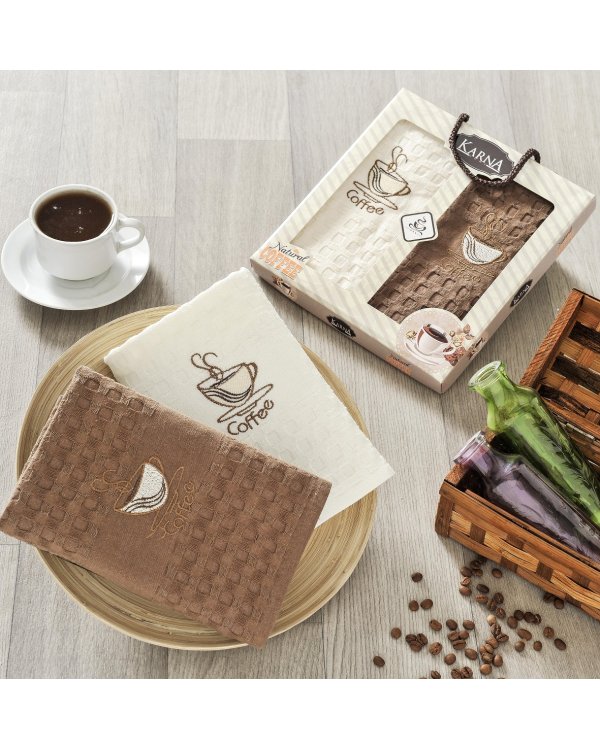 Дополнительное изображение книги «Салфетки вафельные V3 ''Karna. Affagato coffee", 45x65 см, 2 штуки»