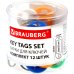 Набор разноцветных брелоков &quot;Brauberg&quot;, 12 штук, длина 50 мм, инфо-окно 30x15 мм