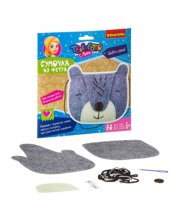 Сумочка из фетра. Мишка