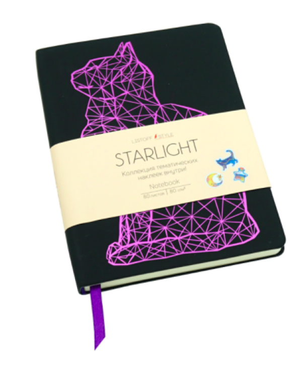 Дополнительное изображение книги «Книга для записей "Starlight. Кошка", В6, 80 листов, линия»