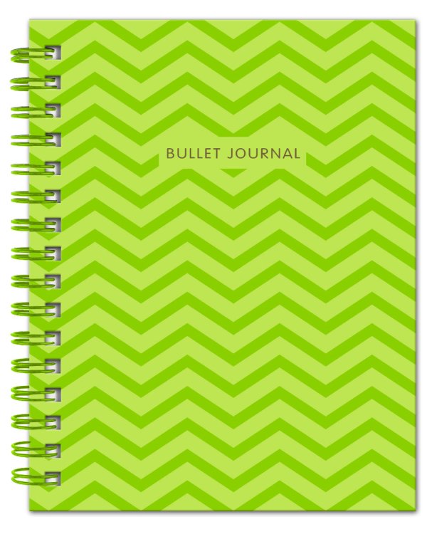 Блокнот в точку. Bullet Journal. Зигзаги, зеленый