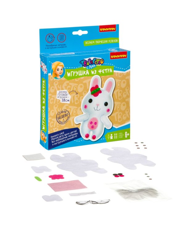 Игрушка из фетра. Зайчик