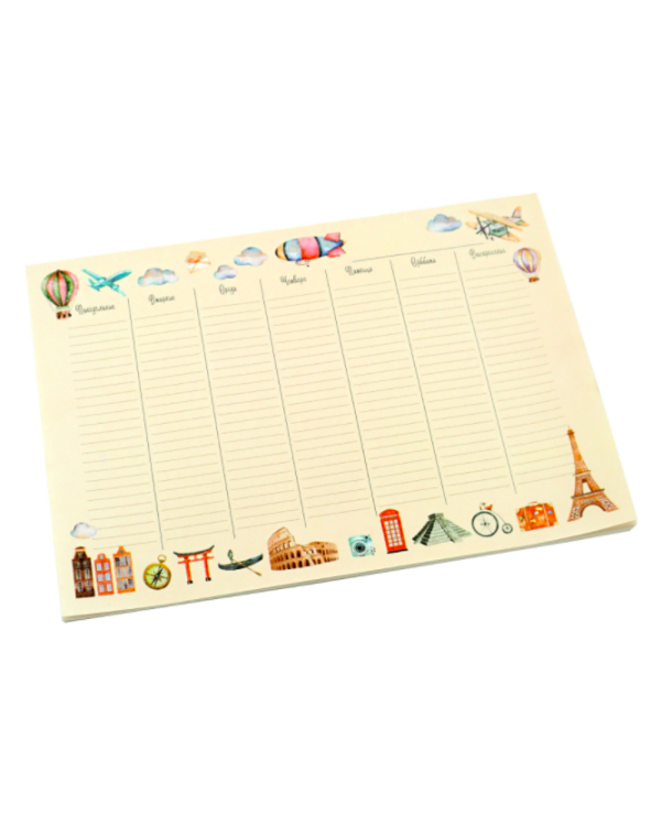 Планинг недатированный настольный "Weekly Planner. Дизайн 4", А4, 55 листов