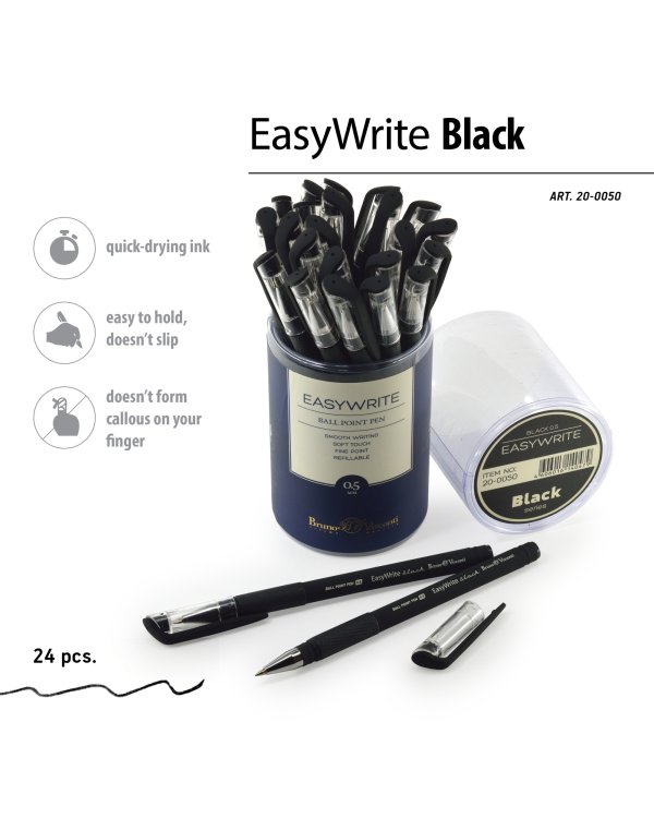 Ручка шариковая "EasyWrite. Black", 0.5 мм, черная