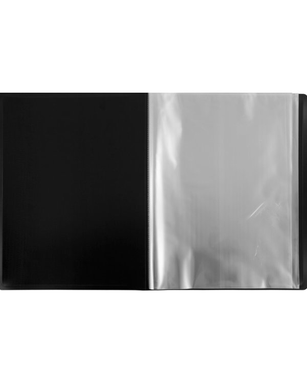 Папка с 40 прозрачными вкладышами "Бюрократ. Black&amp;White", цвет: белый, черный, A4, арт. BWBPV40WT