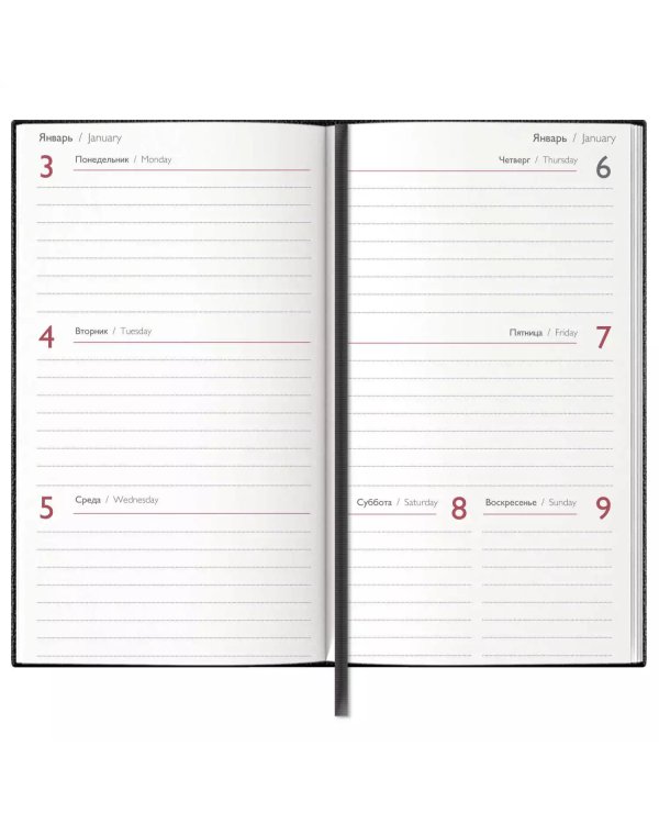 Еженедельник датированный на 2022 год "Вачетто", 80x140 мм, 64 листа, красный