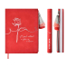 Ежедневник недатированный, Велюр, A5+, 120 листов, красный
