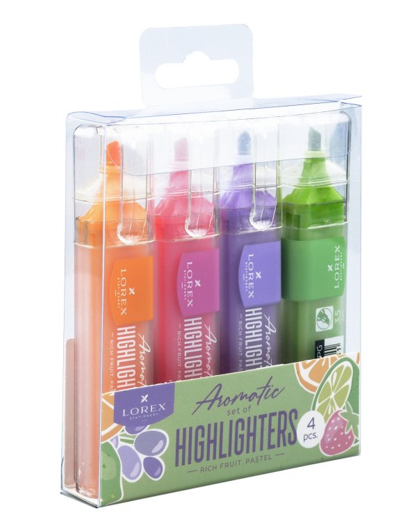 Набор текстовых маркеров "Rich fruit. Pastel", ароматизированных, 1-3,5 мм, 4 штуки