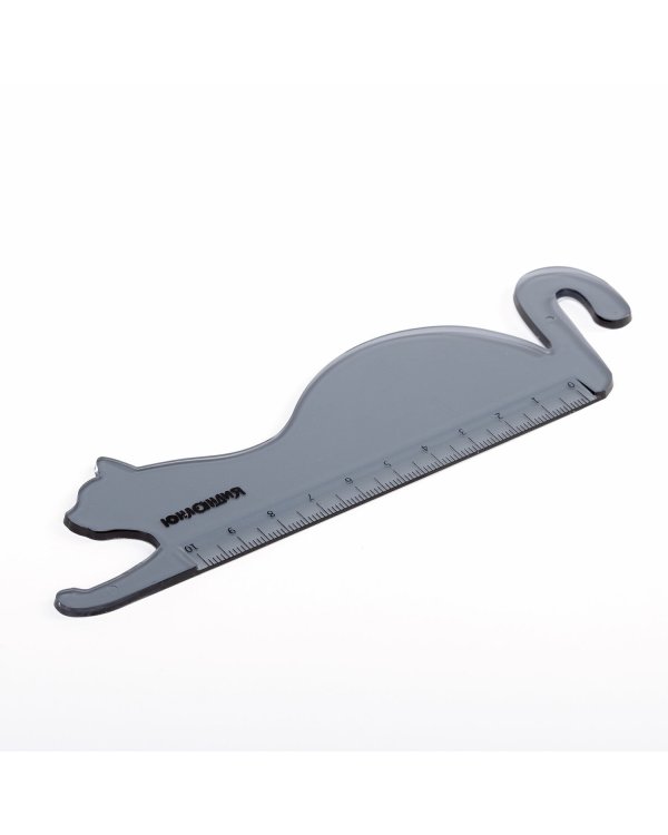 Линейка пластиковая Юнландия "Кошка", 10 см, фигурная, тонированная прозрачная