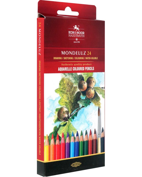 Карандаши цветные акварельные Mondeluz Fruit. Натюрморт, 24 цвета