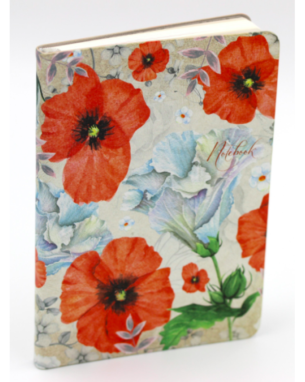 Книга для записей "Aquarelle. Маки", А6+, 80 листов