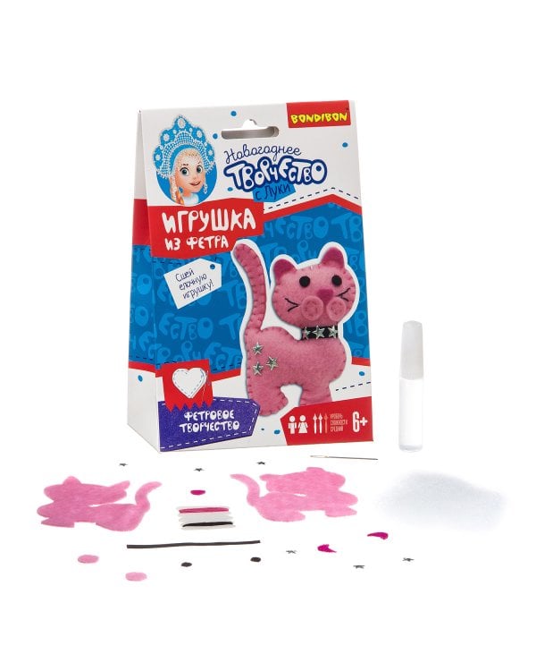 Набор для творчества Bondibon "Ёлочные игрушки из фетра своими руками. Кошка"