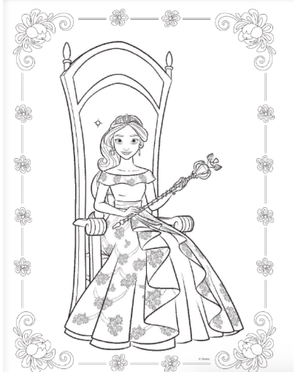 Елена - принцесса Авалора. Раскраска № 1
