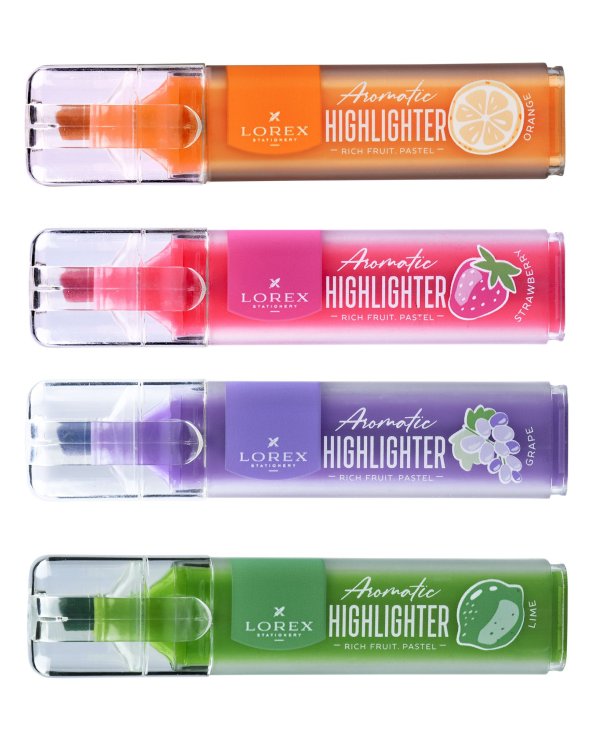 Набор текстовых маркеров "Rich fruit. Pastel", ароматизированных, 1-3,5 мм, 4 штуки